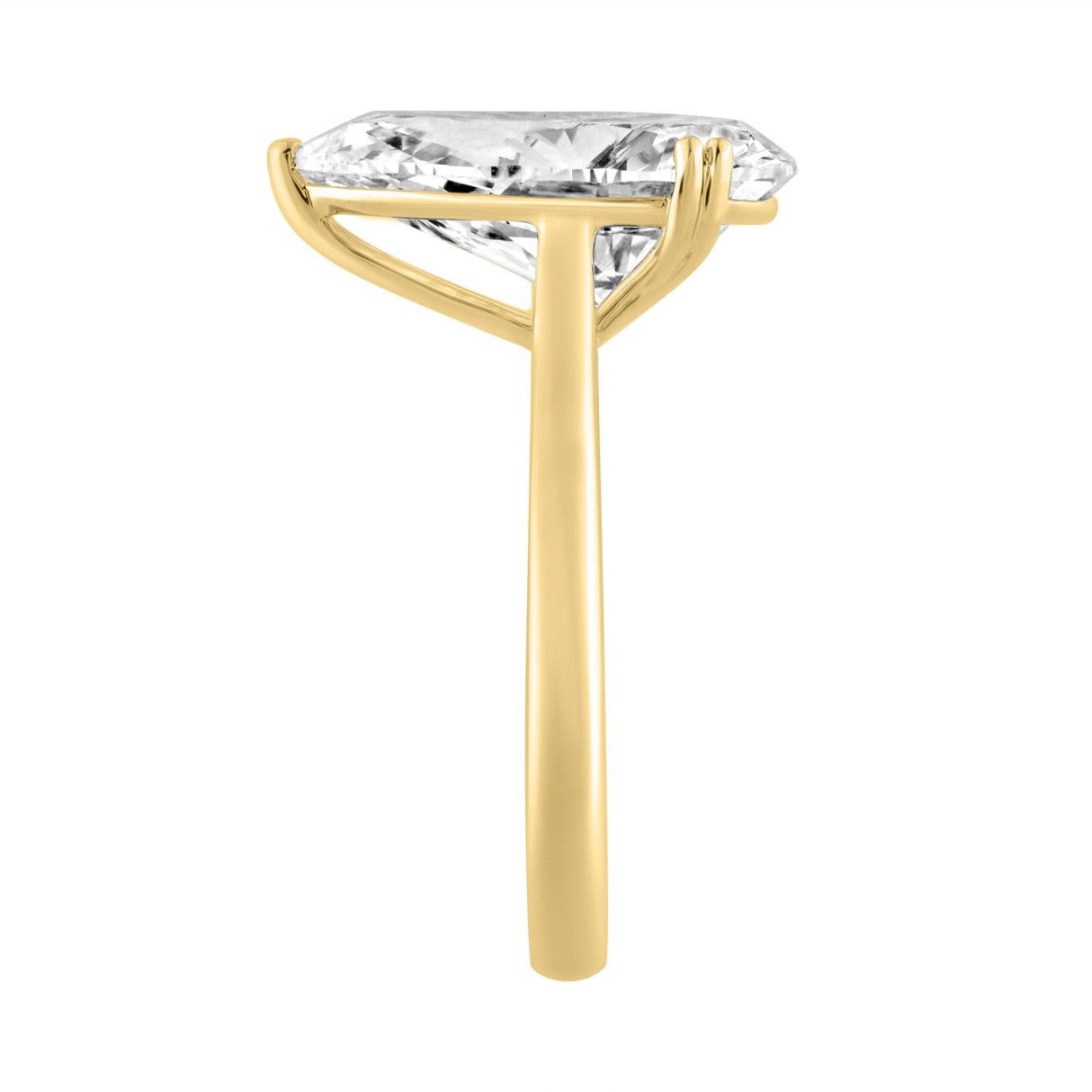 14K YELLOW GOLD 5.00CT PEAR DIAMOND LADIES RING (CENTER STONE PEAR DIAMOND 5CT)