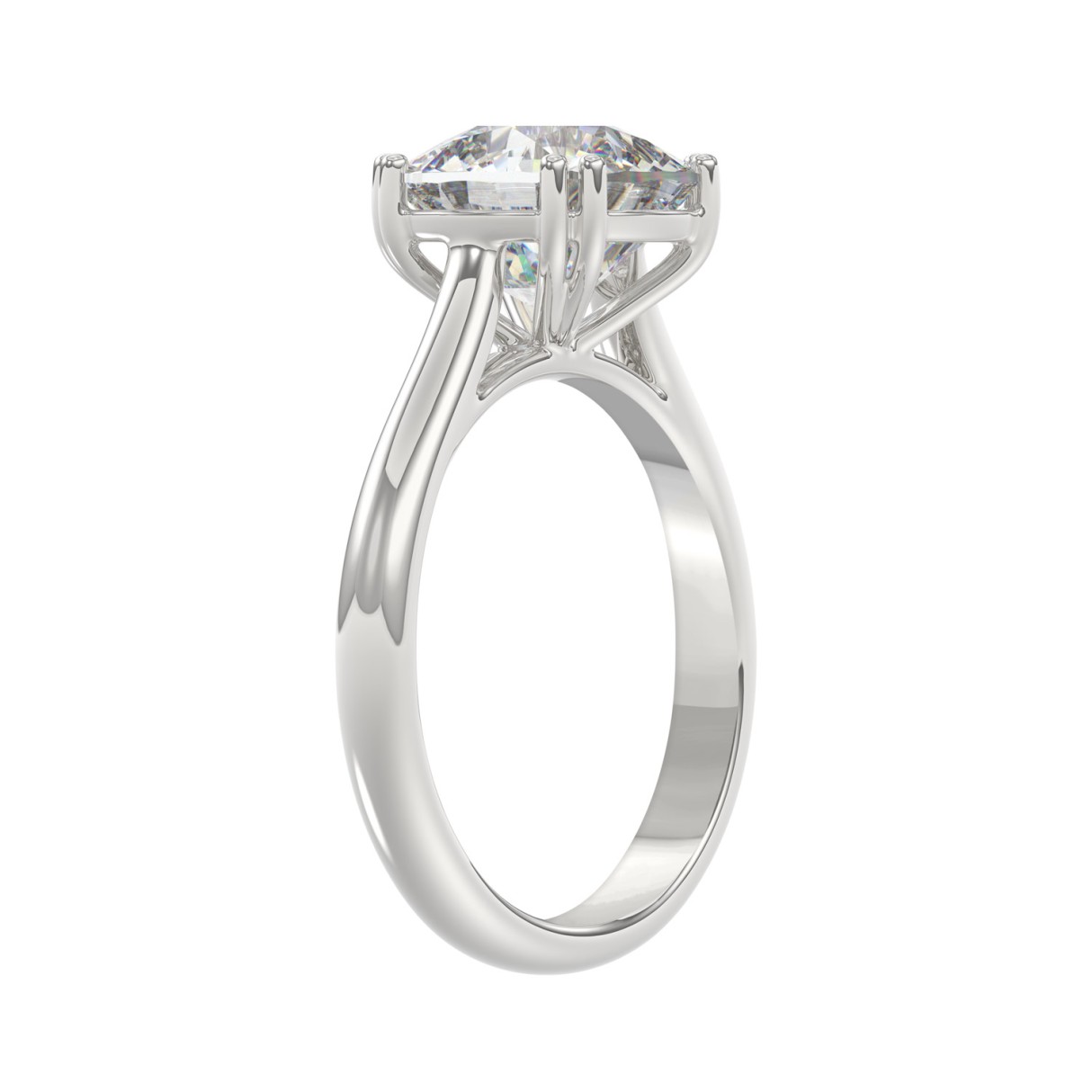 14K WHITE GOLD 5.00CT CUSHION DIAMOND LADIES RING (CENTER STONE CUSHION DIAMOND 5CT)