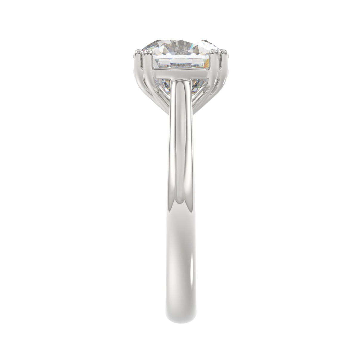 14K WHITE GOLD 5.00CT CUSHION DIAMOND LADIES RING (CENTER STONE CUSHION DIAMOND 5CT)