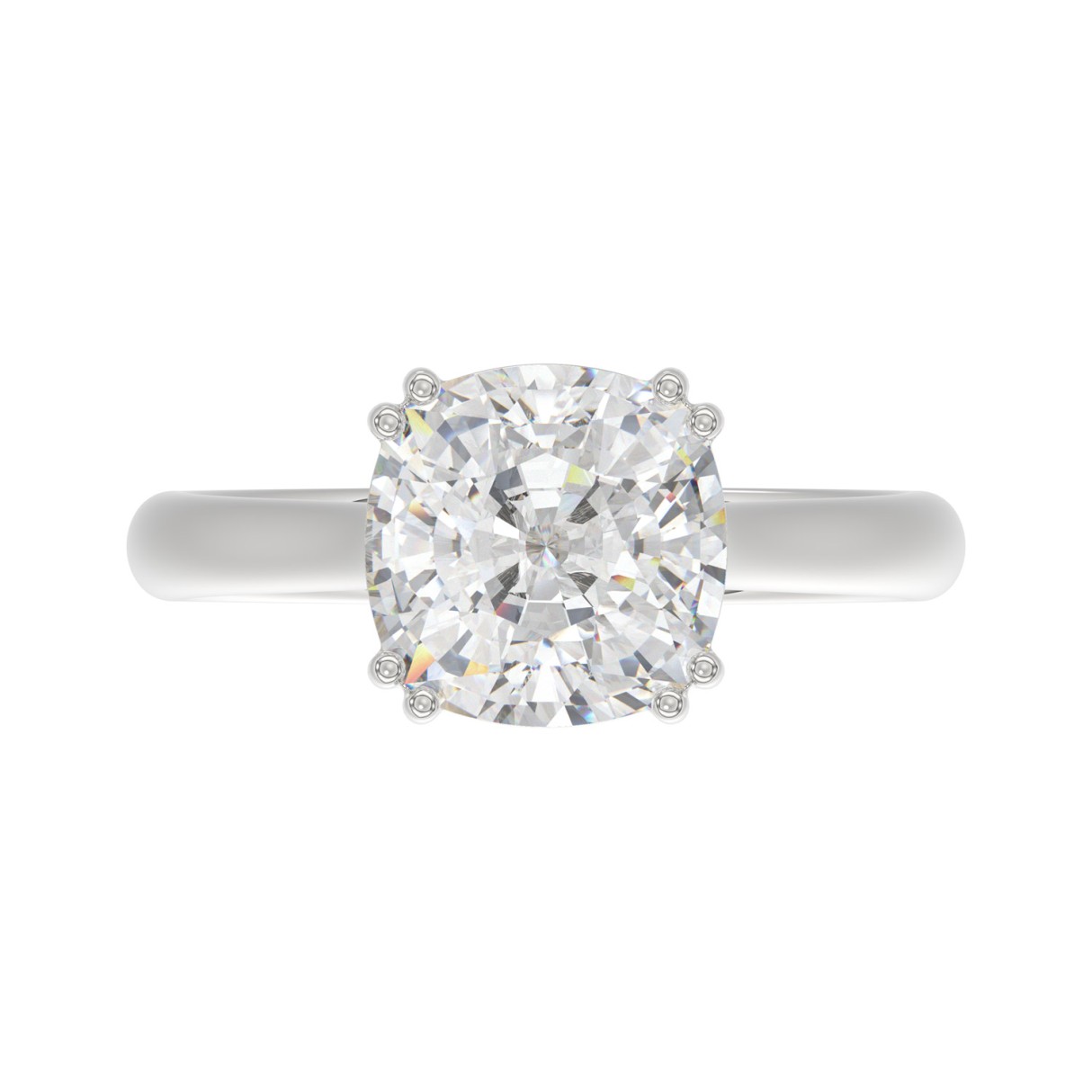 14K WHITE GOLD 5.00CT CUSHION DIAMOND LADIES RING (CENTER STONE CUSHION DIAMOND 5CT)
