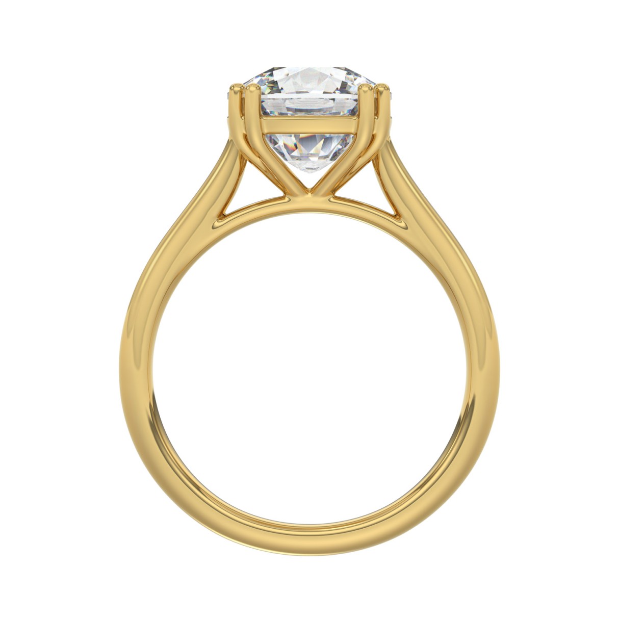 14K YELLOW GOLD 5.00CT CUSHION DIAMOND LADIES RING (CENTER STONE CUSHION DIAMOND 5CT)