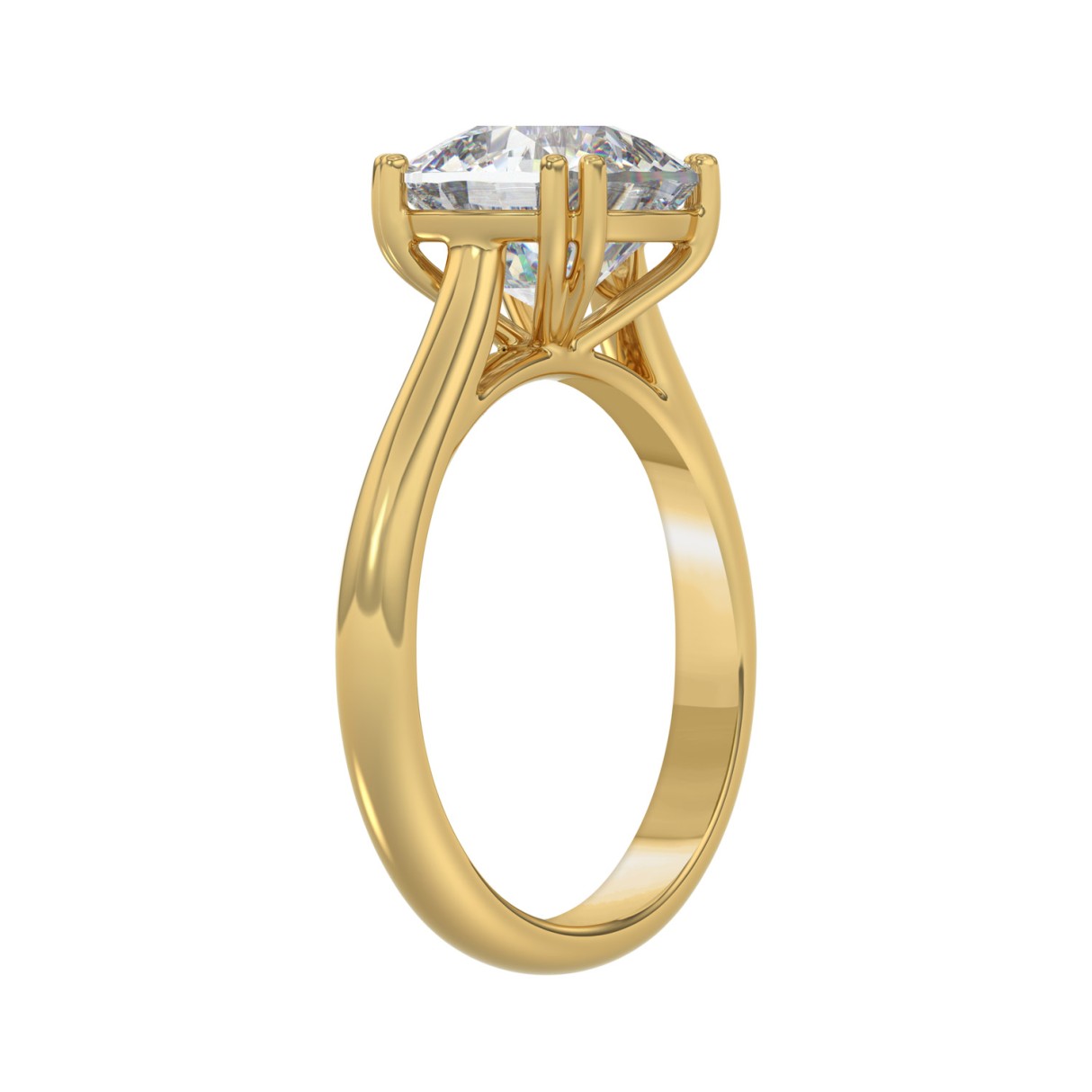 14K YELLOW GOLD 5.00CT CUSHION DIAMOND LADIES RING (CENTER STONE CUSHION DIAMOND 5CT)