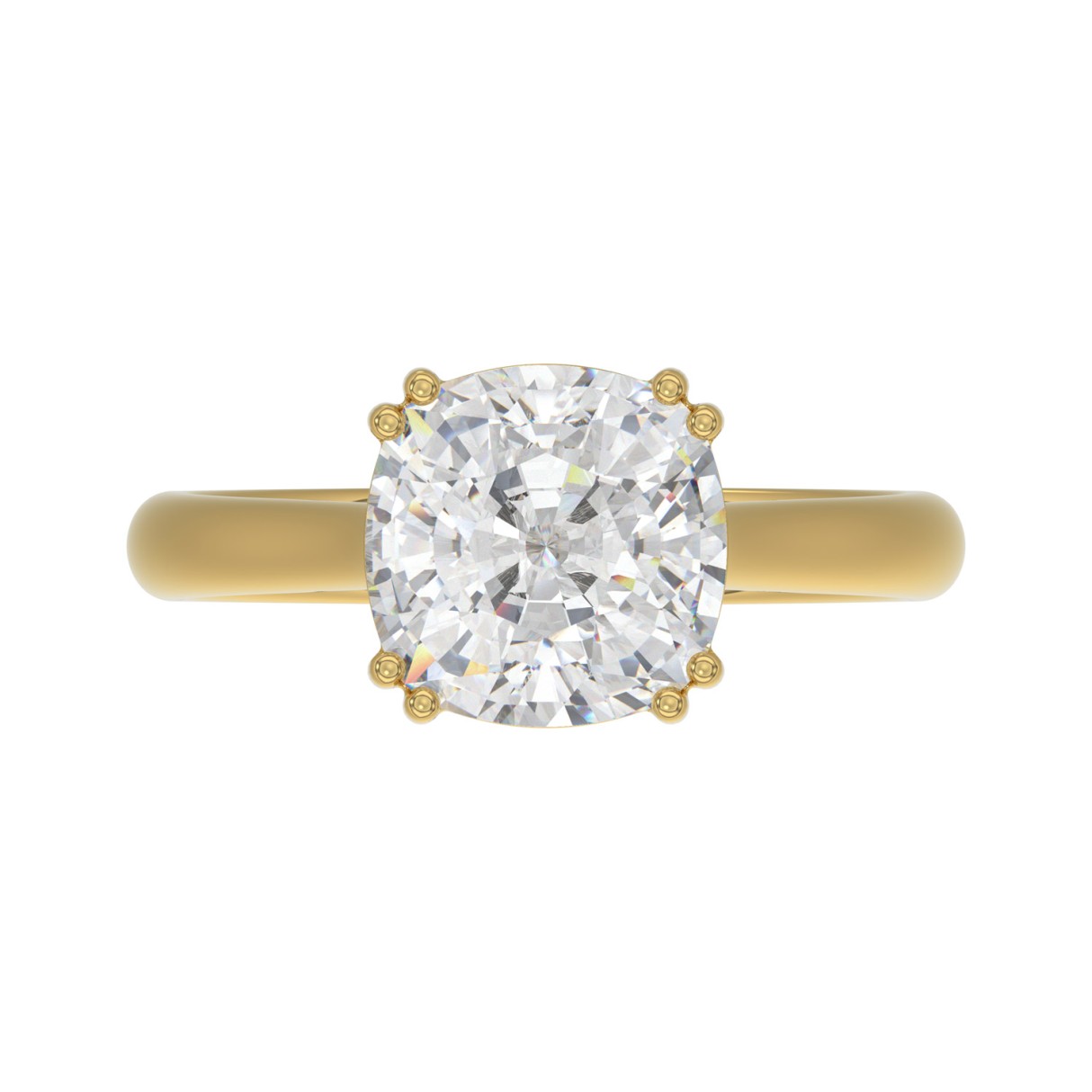 14K YELLOW GOLD 5.00CT CUSHION DIAMOND LADIES RING (CENTER STONE CUSHION DIAMOND 5CT)