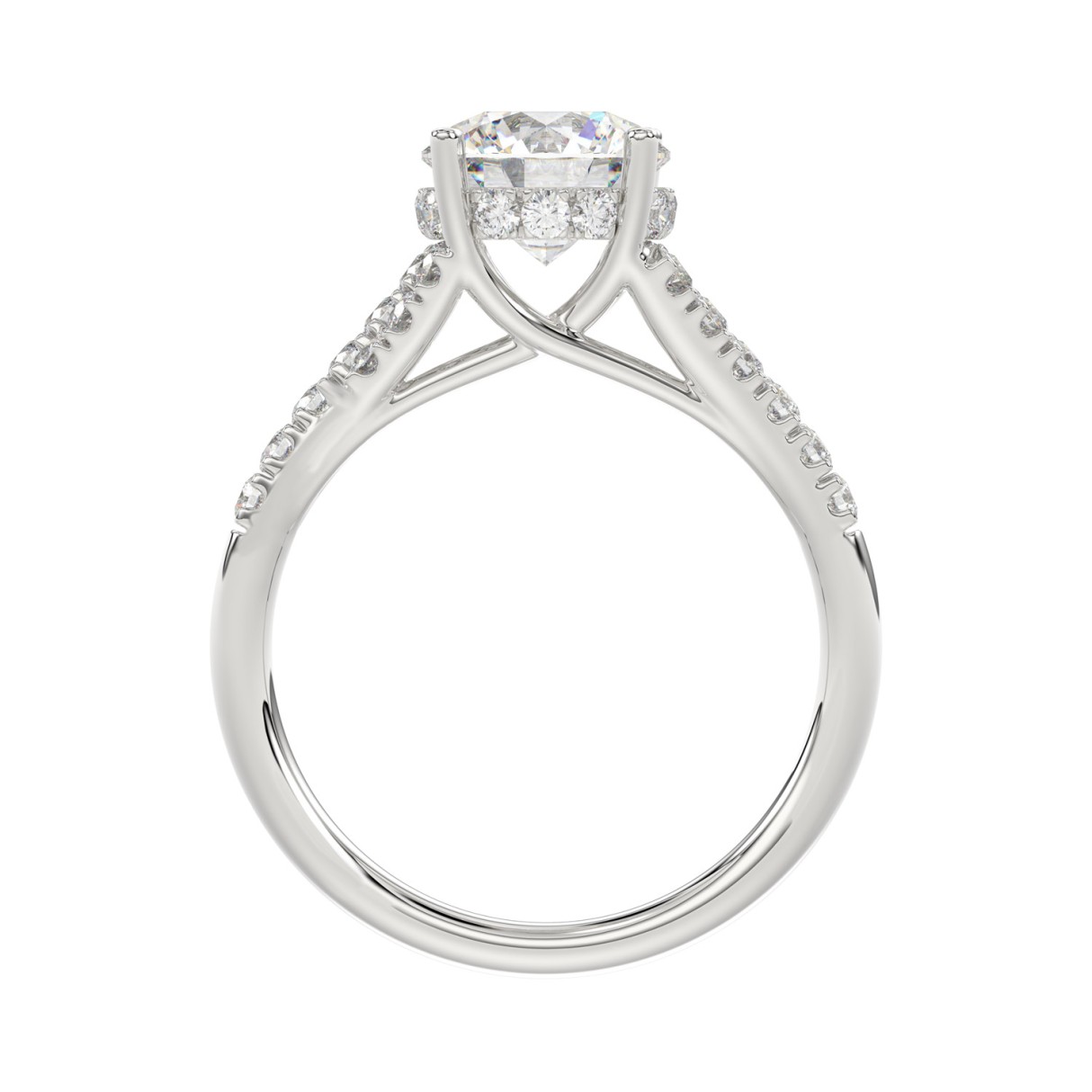 14K WHITE GOLD 2 3/8CT ROUND DIAMOND LADIES RING (CENTER STONE ROUND DIAMOND 2CT)