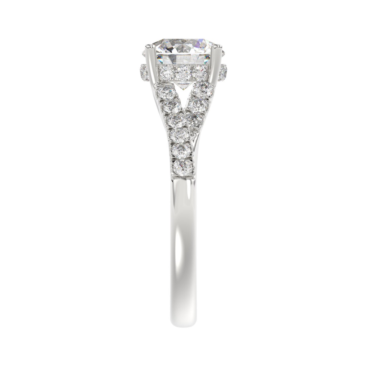 14K WHITE GOLD 2 3/8CT ROUND DIAMOND LADIES RING (CENTER STONE ROUND DIAMOND 2CT)