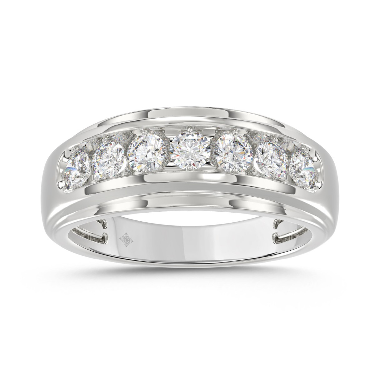 10K WHITE GOLD 1.00CT ROUND DIAMOND MEN'S RING...