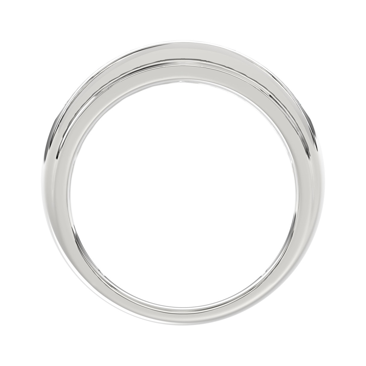 10K WHITE GOLD 1.00CT ROUND DIAMOND MEN'S BAND