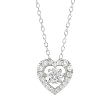 10K WHITE GOLD 3/4CT ROUND DIAMOND LADIES PENDANT WITH CHAIN (CENTER STONE ROUND DIAMOND 1/2CT)