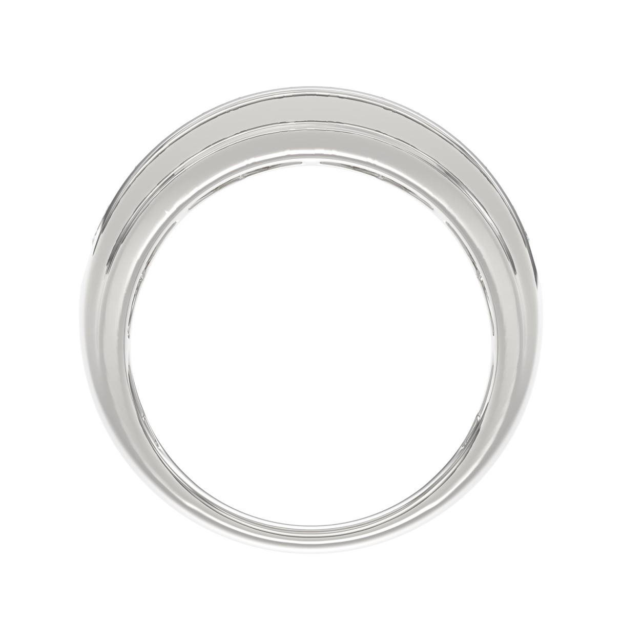 10K WHITE GOLD 2.00CT ROUND DIAMOND MEN'S BAND