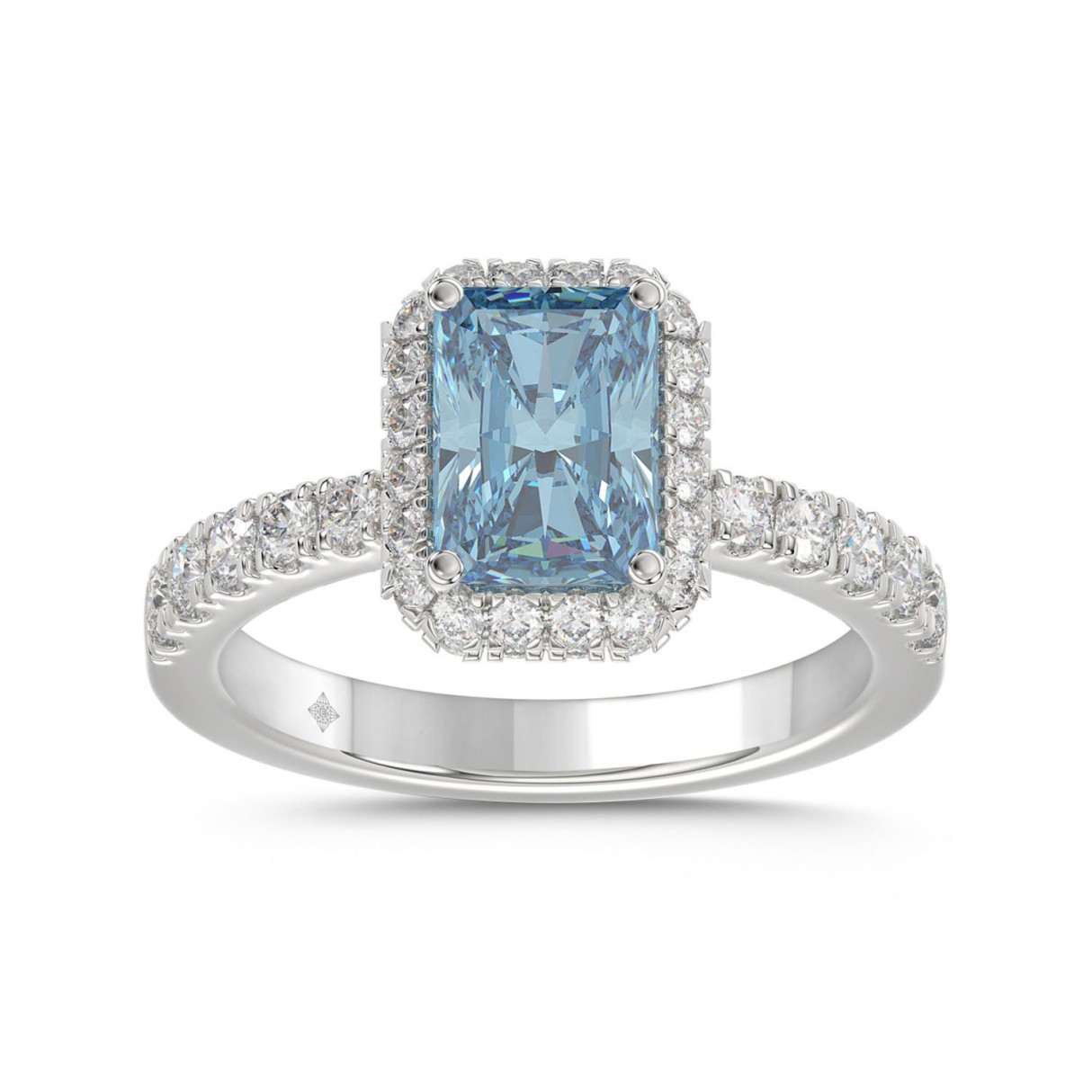 14K WHITE GOLD 4.00CT ROUND/RADIANT DIAMOND LADIES...
