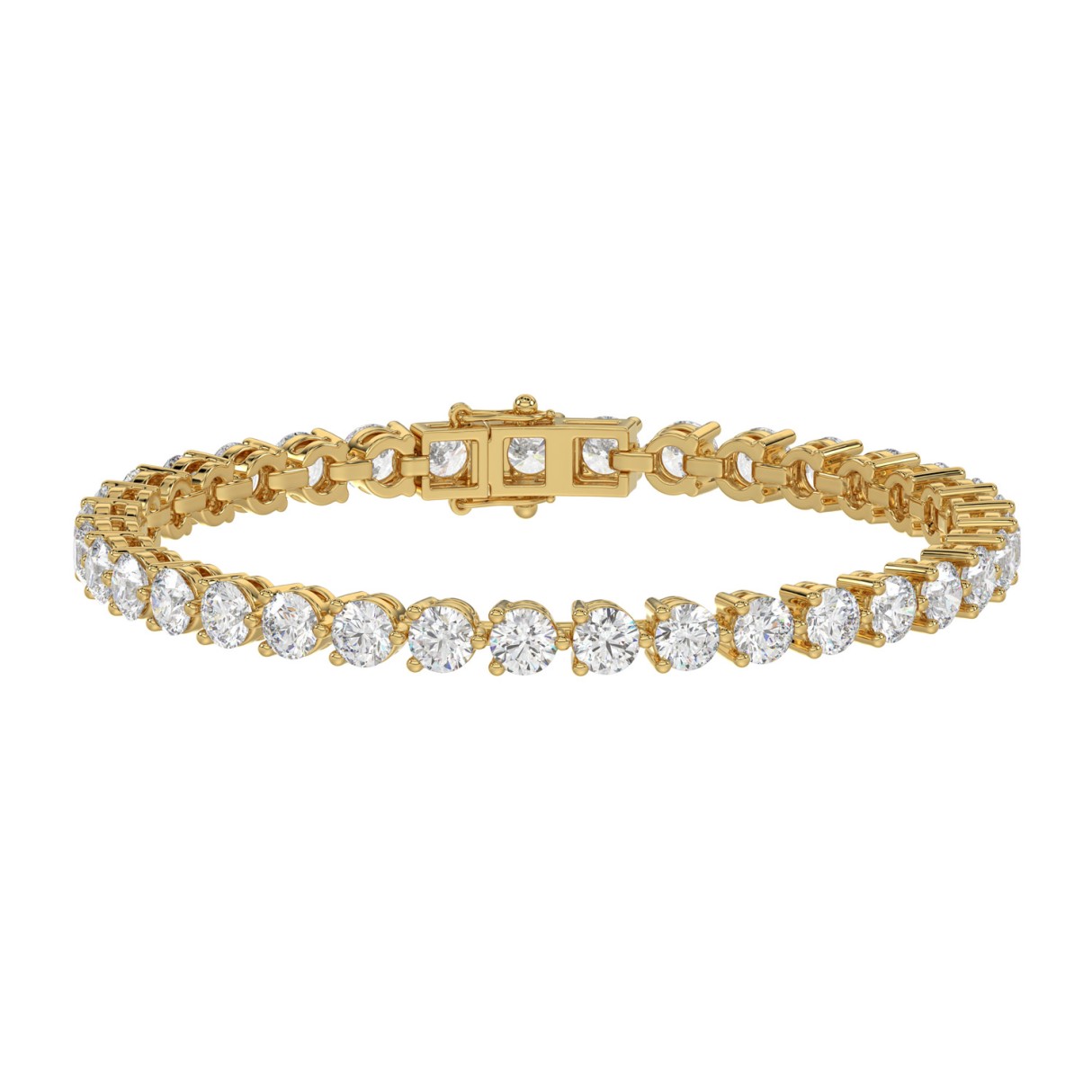 14K YELLOW GOLD 10 1/4CT ROUND DIAMOND LADIES BRACELET