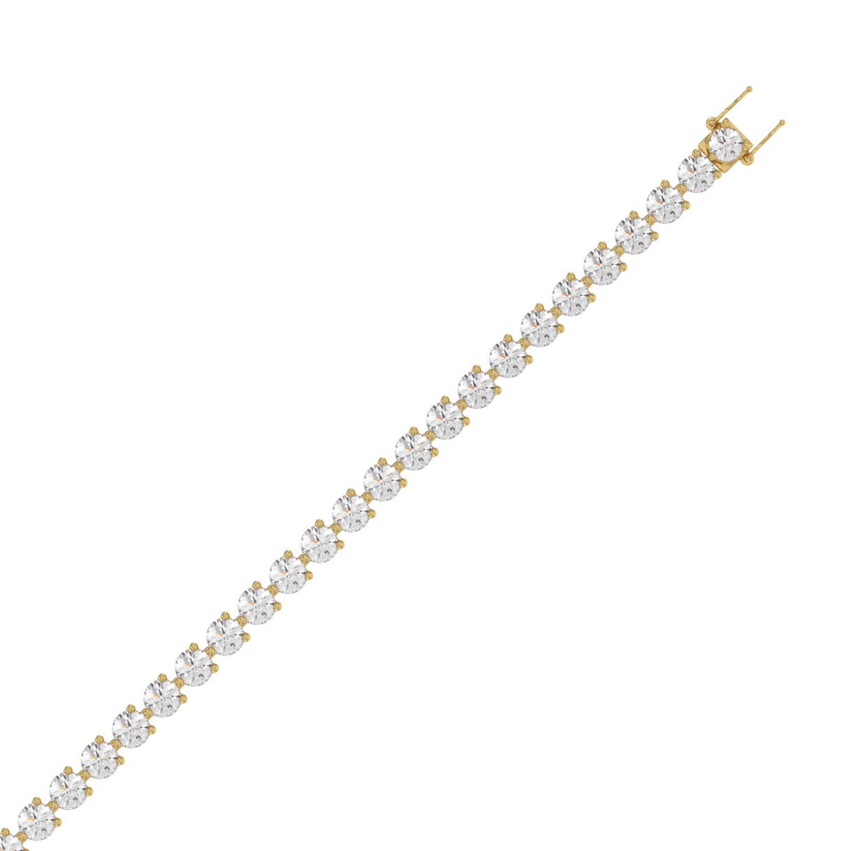 14K YELLOW GOLD 10 1/4CT ROUND DIAMOND LADIES BRACELET