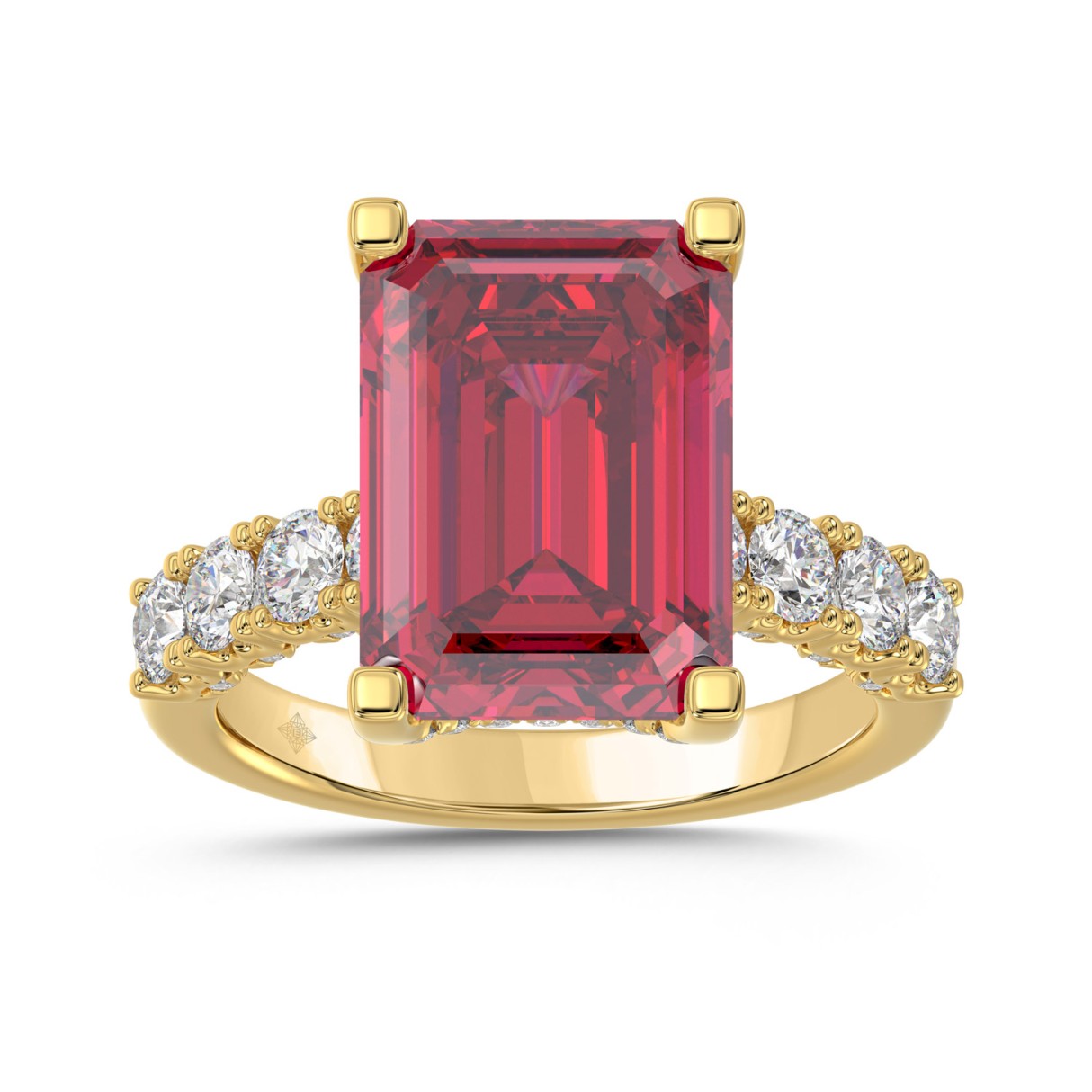 14K YELLOW GOLD 12 1/6CT ROUND/EMERALD RUBY DIAMON...