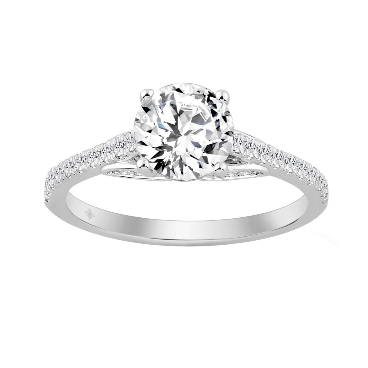 14K WHITE GOLD 1 1/2CT ROUND DIAMOND LADIES BRIDAL...
