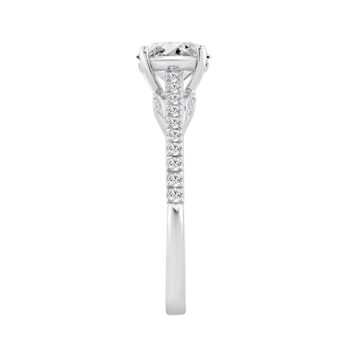 14K WHITE GOLD 1 1/2CT ROUND DIAMOND LADIES BRIDAL RING (CENTER STONE ROUND DIAMOND 1 1/4CT)