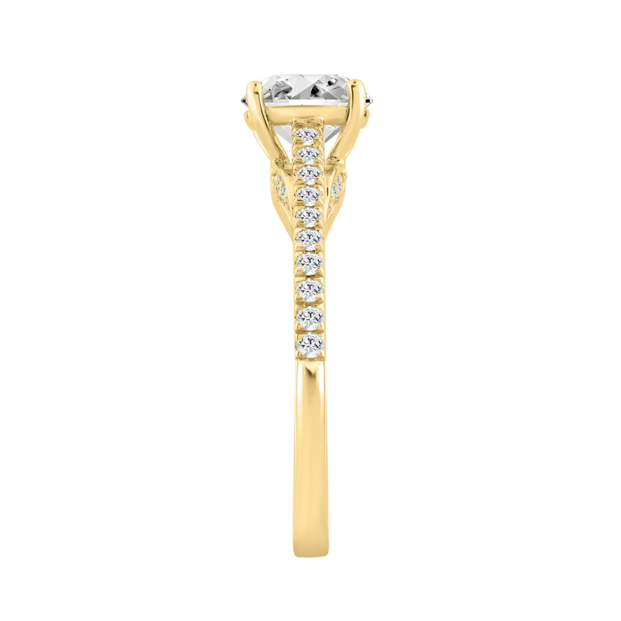 14K YELLOW GOLD 1 1/2CT ROUND DIAMOND LADIES BRIDAL RING (CENTER STONE ROUND DIAMOND 1 1/4CT)