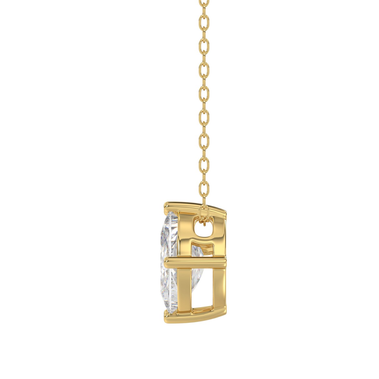 14K YELLOW GOLD 2 1/3CT FANCY CUT ALPHABET DIAMOND LADIES PENDANT WITH CHAIN