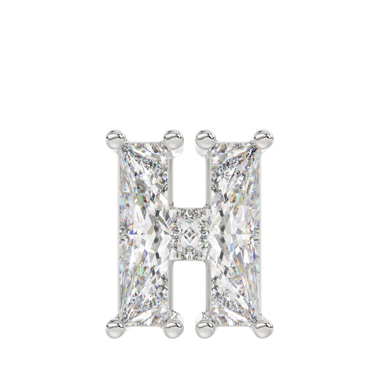 14K WHITE GOLD 1 1/3CT FANCY CUT ALPHABET DIAMOND ...
