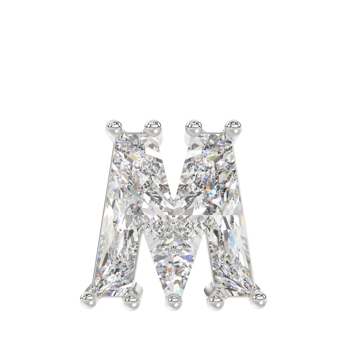 14K WHITE GOLD 1 5/8CT FANCY CUT ALPHABET DIAMOND ...