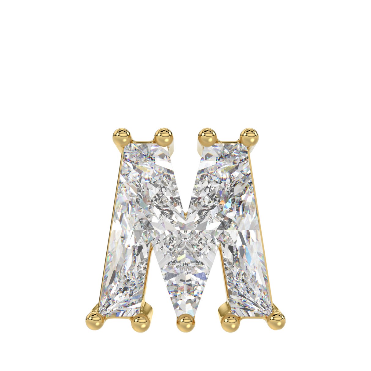 14K YELLOW GOLD 1 5/8CT FANCY CUT ALPHABET DIAMOND...
