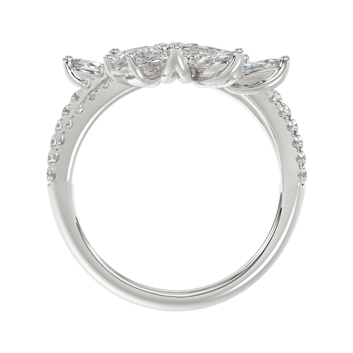 10K WHITE GOLD 2 1/4CT ROUND/MARQUISE DIAMOND LADIES RING