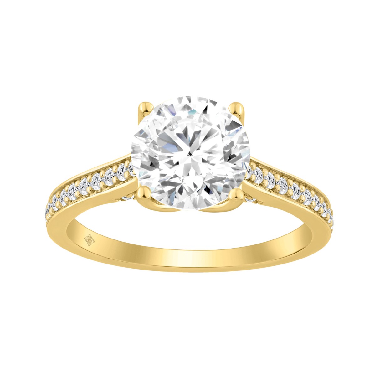 14K YELLOW GOLD 2.00CT ROUND DIAMOND LADIES RING (...
