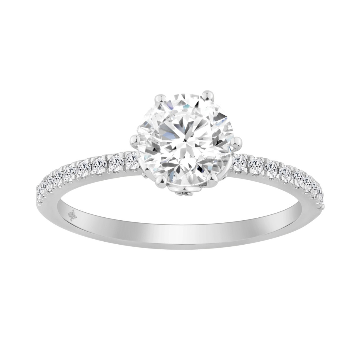 14K WHITE GOLD 1 1/3CT ROUND DIAMOND LADIES RING (...