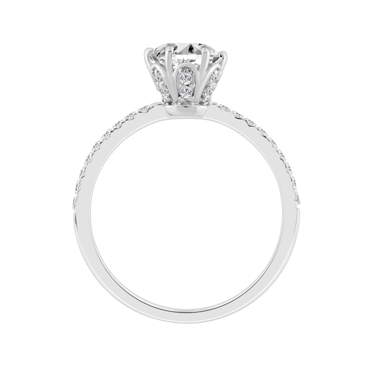 14K WHITE GOLD 1 1/3CT ROUND DIAMOND LADIES RING (CENTER STONE ROUND DIAMOND 1CT)
