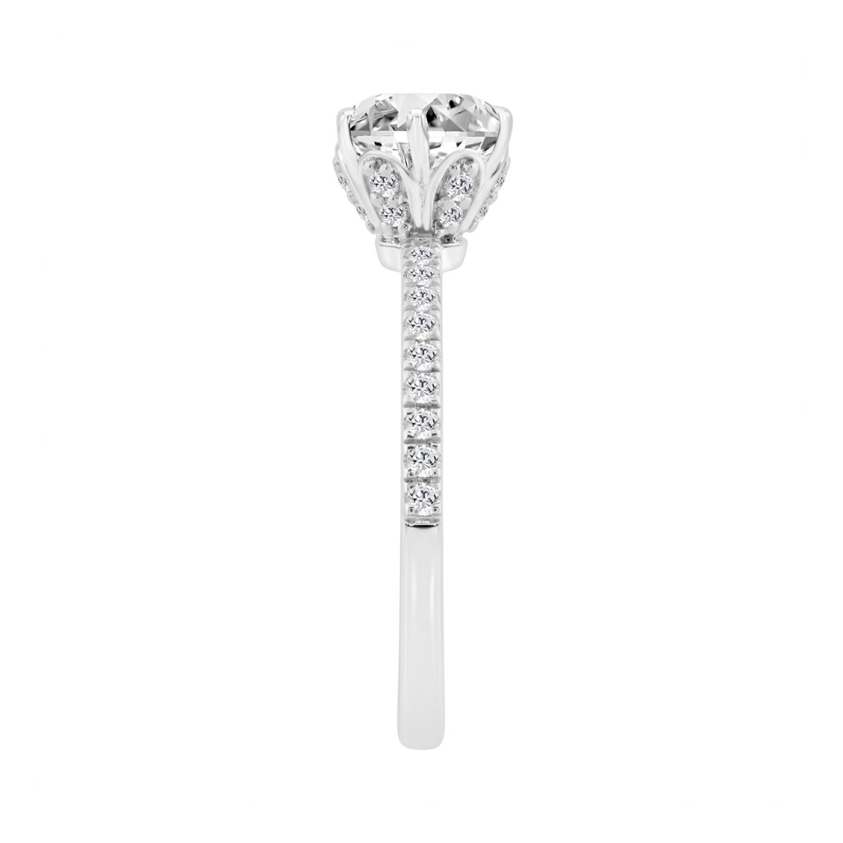 14K WHITE GOLD 1 1/3CT ROUND DIAMOND LADIES RING (CENTER STONE ROUND DIAMOND 1CT)