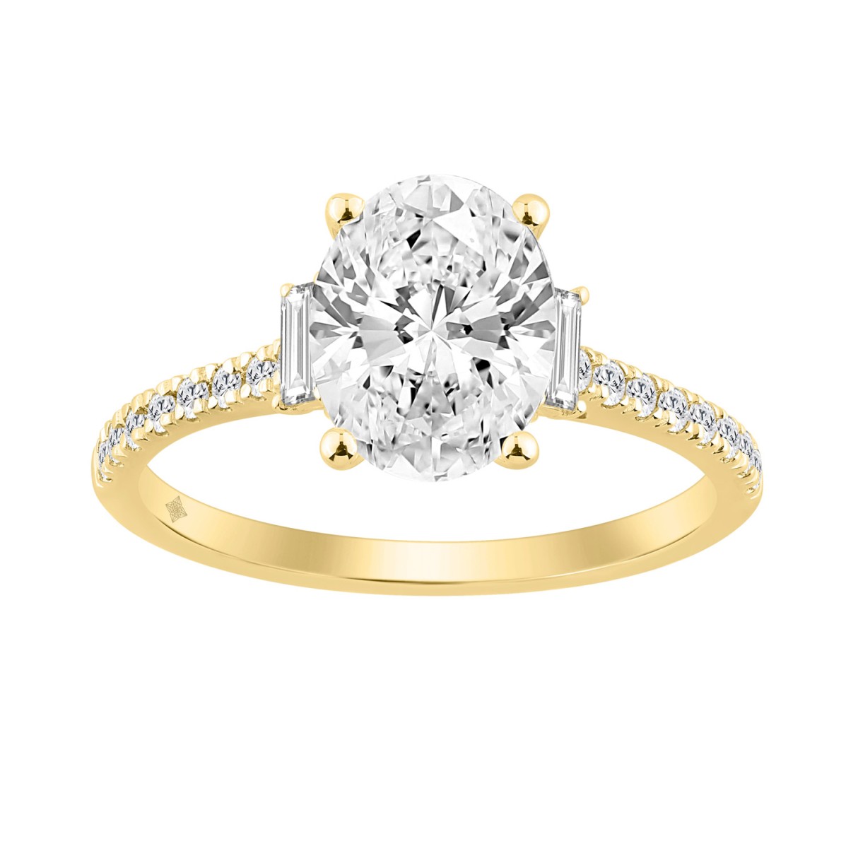 14K YELLOW GOLD 1 3/4CT ROUND/BAGUETTE/OVAL DIAMON...