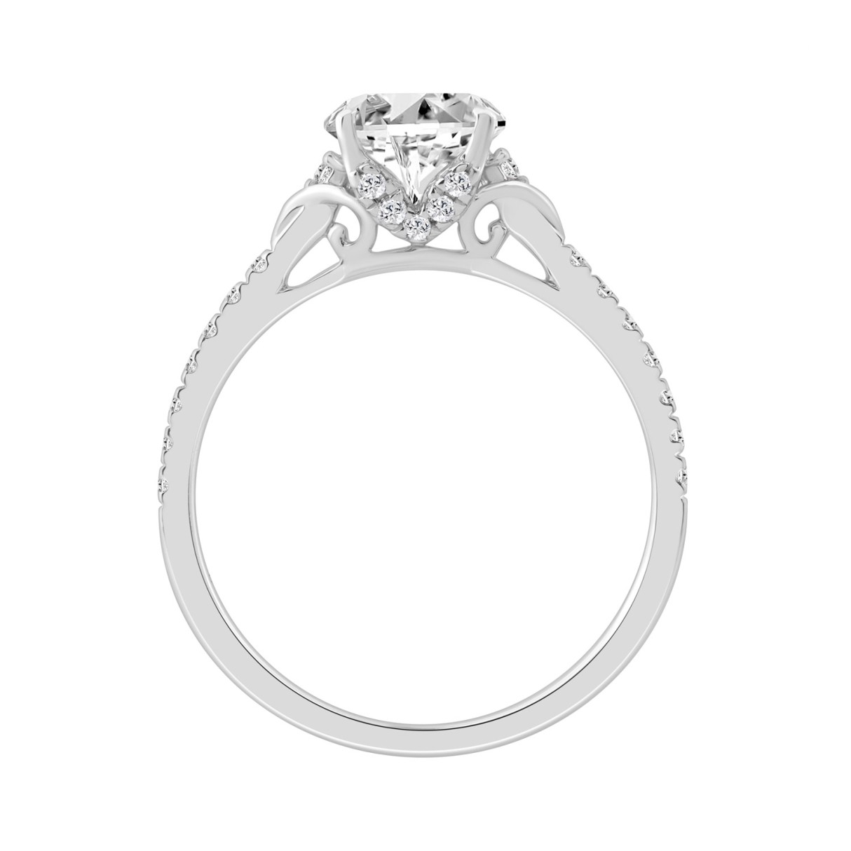 14K WHITE GOLD 1.00CT ROUND DIAMOND LADIES RING (CENTER STONE ROUND DIAMOND 3/4CT)