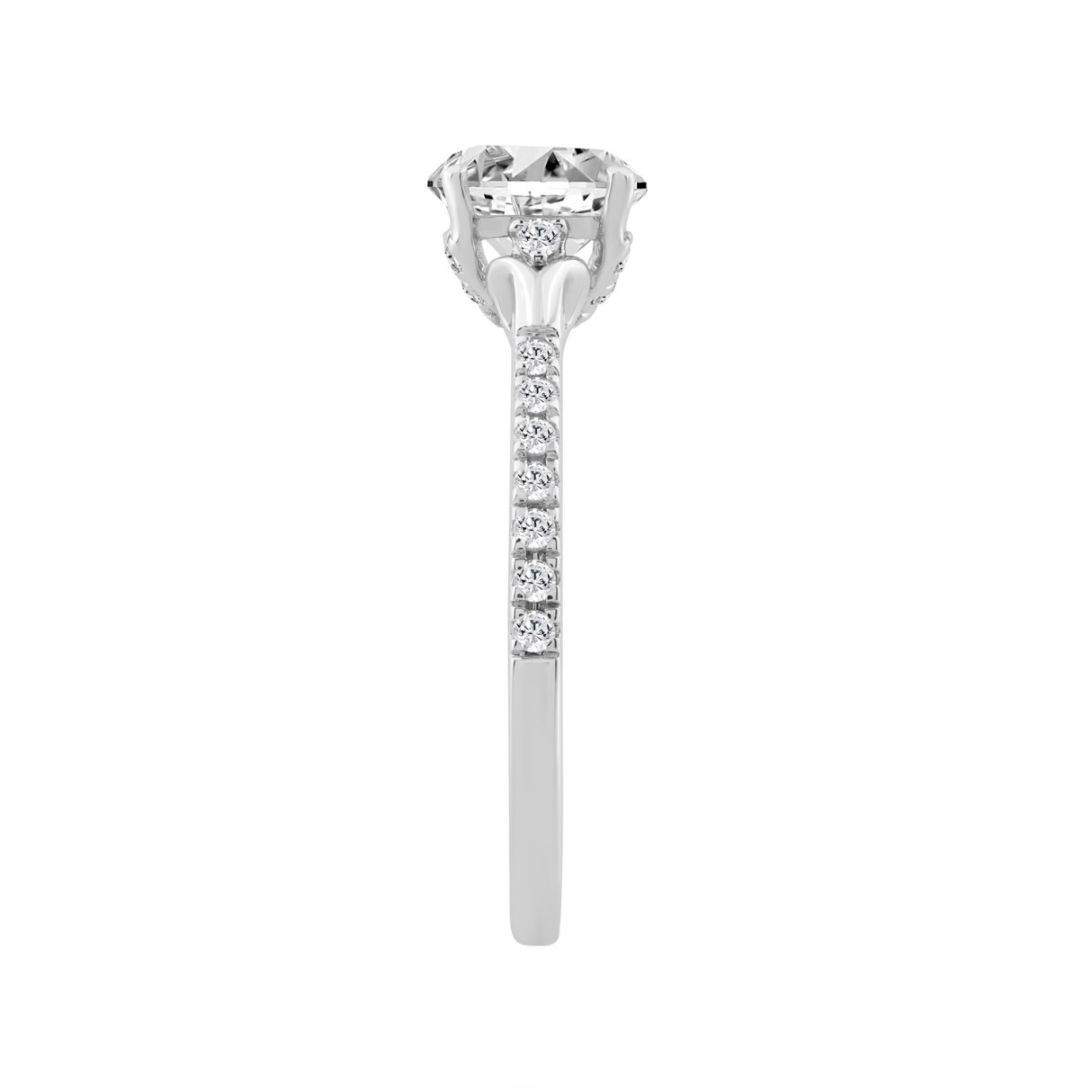 14K WHITE GOLD 1.00CT ROUND DIAMOND LADIES RING (CENTER STONE ROUND DIAMOND 3/4CT)