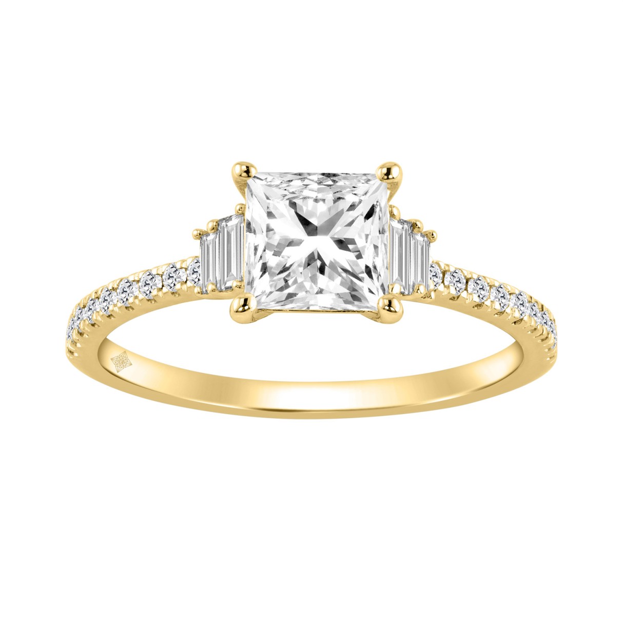 14K YELLOW GOLD 1 1/3CT ROUND/BAGUETTE/PRINCESS DI...