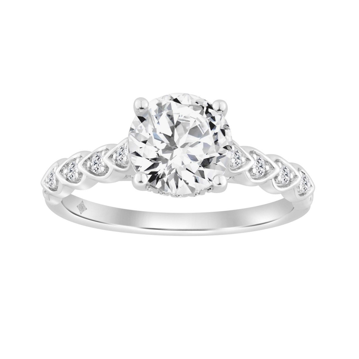 14K WHITE GOLD 1 3/4CT ROUND DIAMOND LADIES RING (...