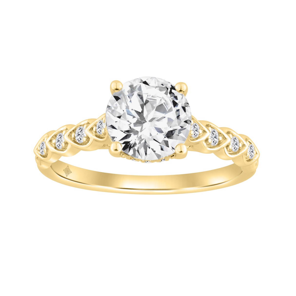 14K YELLOW GOLD 1 3/4CT ROUND DIAMOND LADIES RING ...
