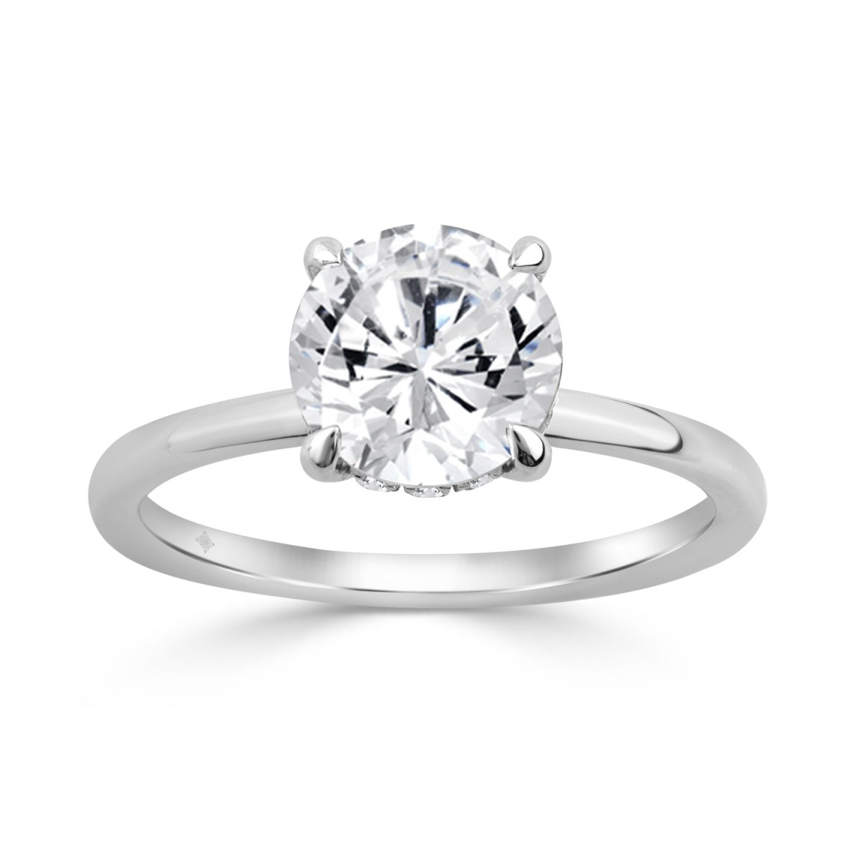 14K WHITE GOLD 2.00CT ROUND DIAMOND LADIES RING (C...