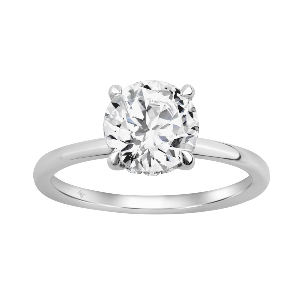 14K WHITE GOLD 2.00CT ROUND DIAMOND LADIES RING (C...