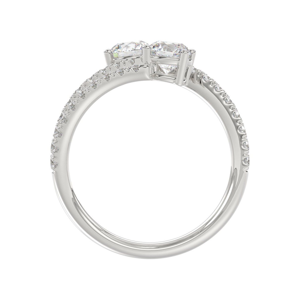 14K WHITE GOLD 1 1/2CT ROUND DIAMOND LADIES RING (CENTER STONE ROUND DIAMOND 2CT)
