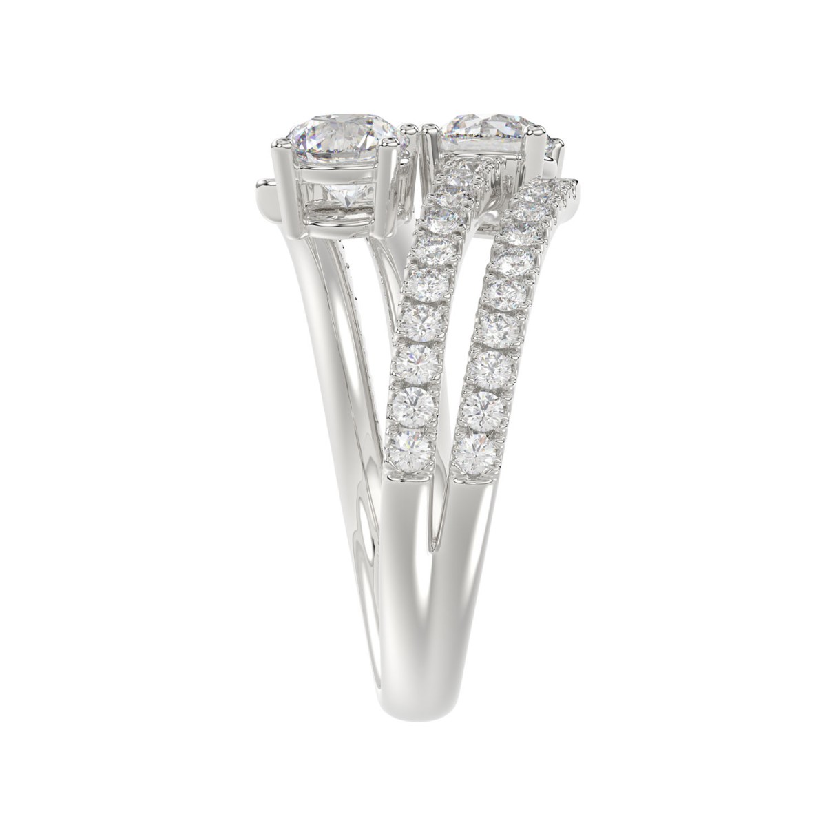 14K WHITE GOLD 1 1/2CT ROUND DIAMOND LADIES RING (CENTER STONE ROUND DIAMOND 2CT)