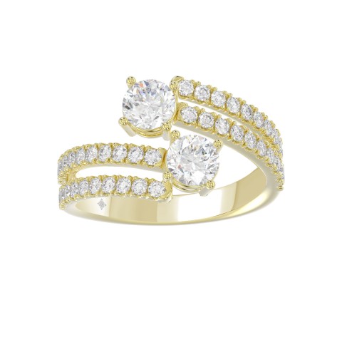 14K YELLOW GOLD 1 1/2CT ROUND DIAMOND LADIES RING (CENTER STONE ROUND DIAMOND 2CT)