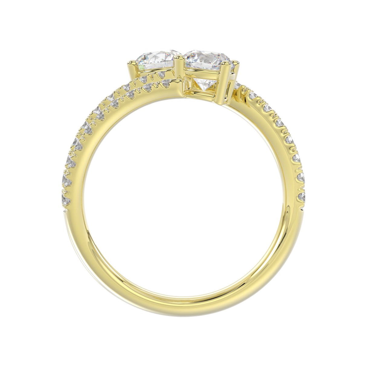 14K YELLOW GOLD 1 1/2CT ROUND DIAMOND LADIES RING (CENTER STONE ROUND DIAMOND 2CT)