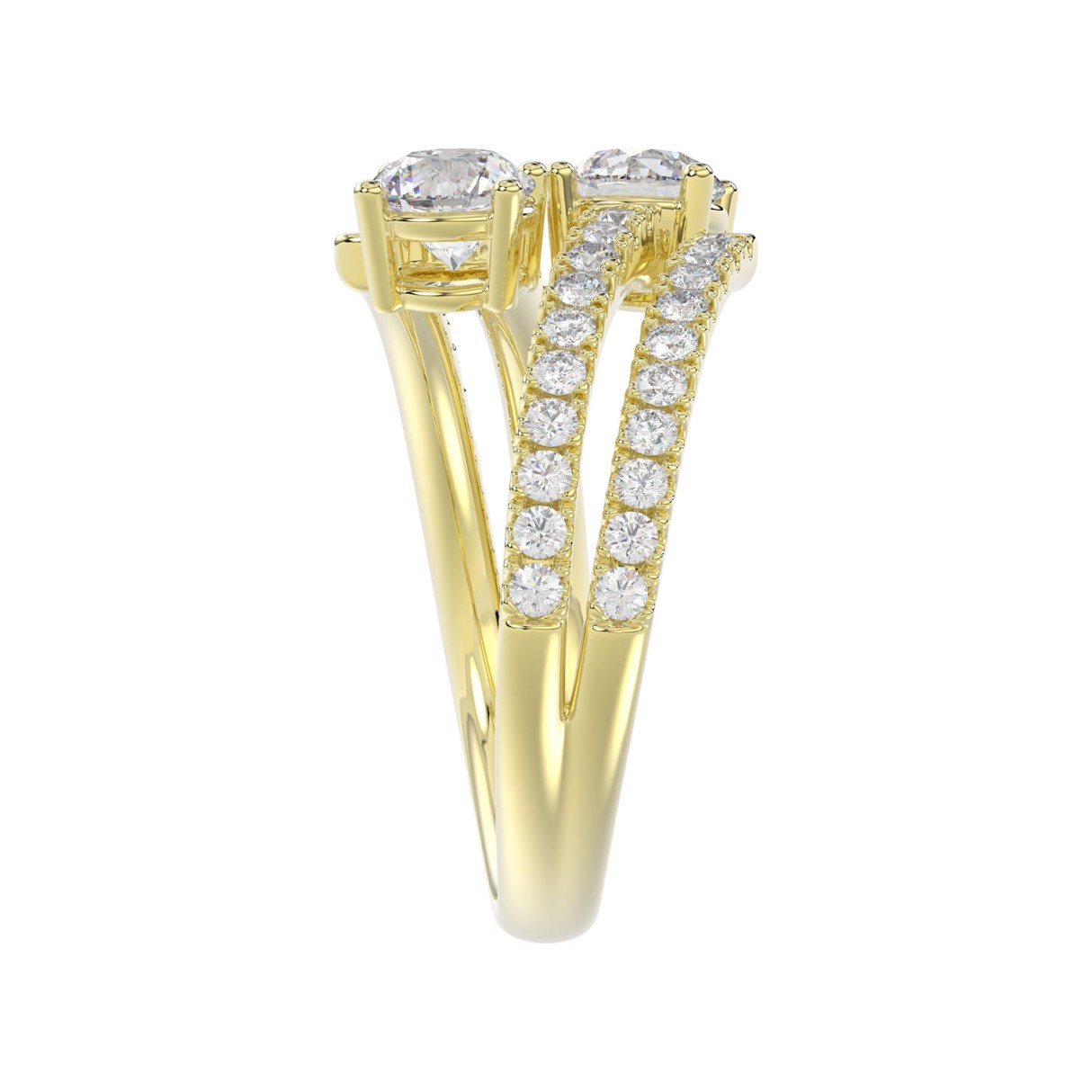 14K YELLOW GOLD 1 1/2CT ROUND DIAMOND LADIES RING (CENTER STONE ROUND DIAMOND 2CT)