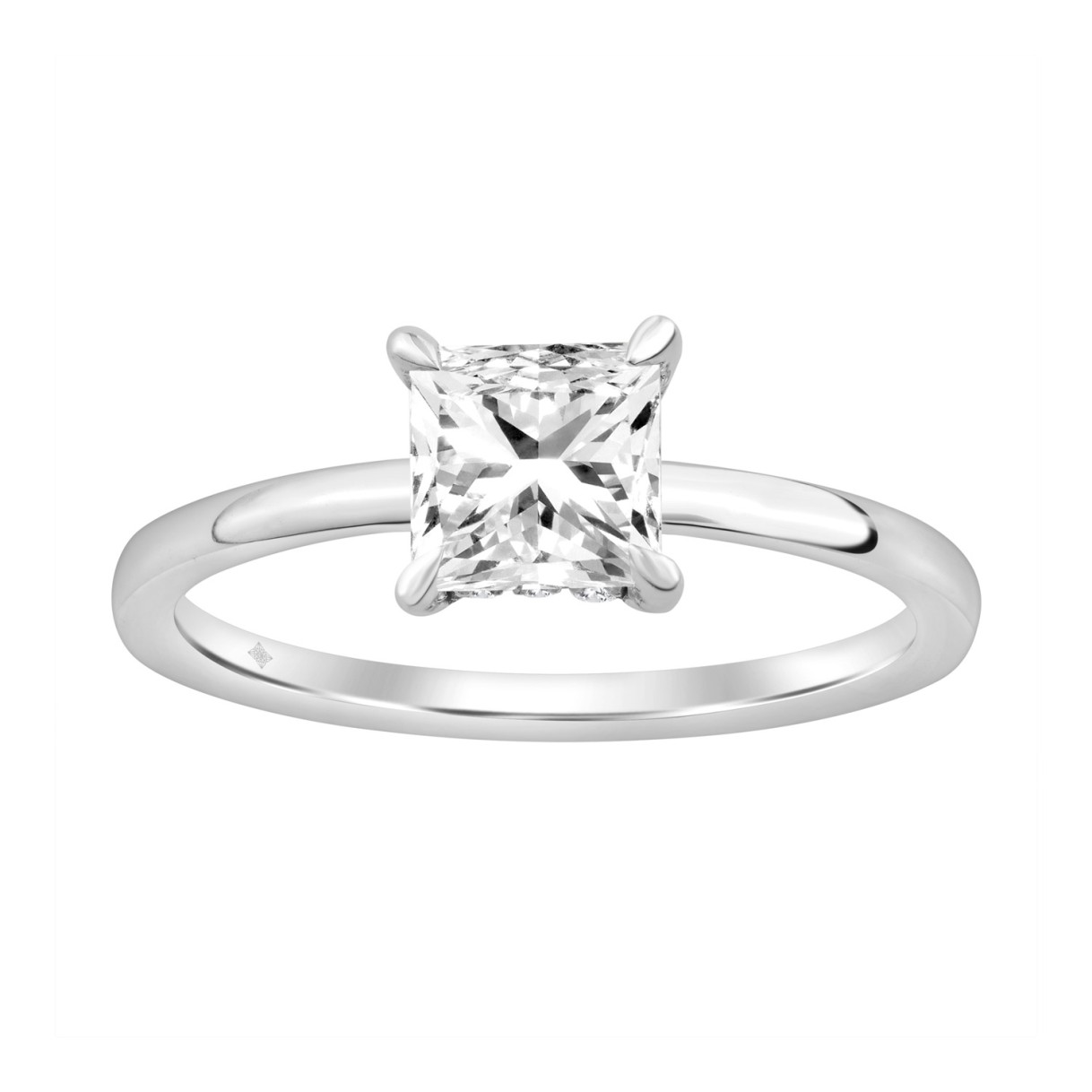 14K WHITE GOLD 2.00CT ROUND/PRINCESS DIAMOND LADIE...