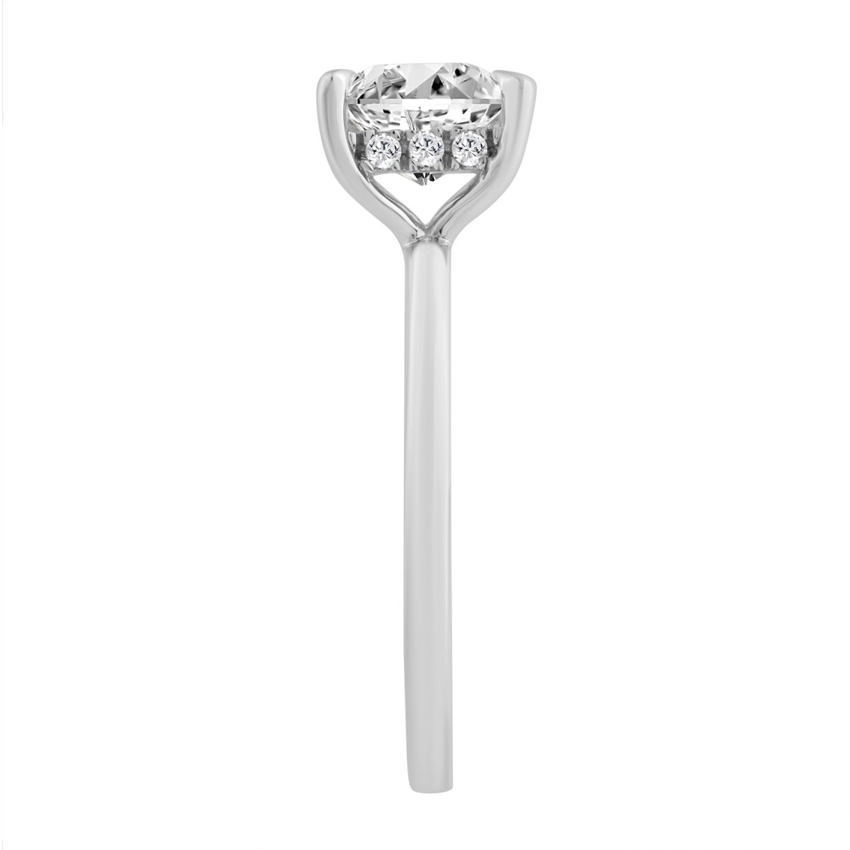 14K WHITE GOLD 2.00CT ROUND/PRINCESS DIAMOND LADIES RING (CENTER STONE PRINCESS DIAMOND 2.00CT)