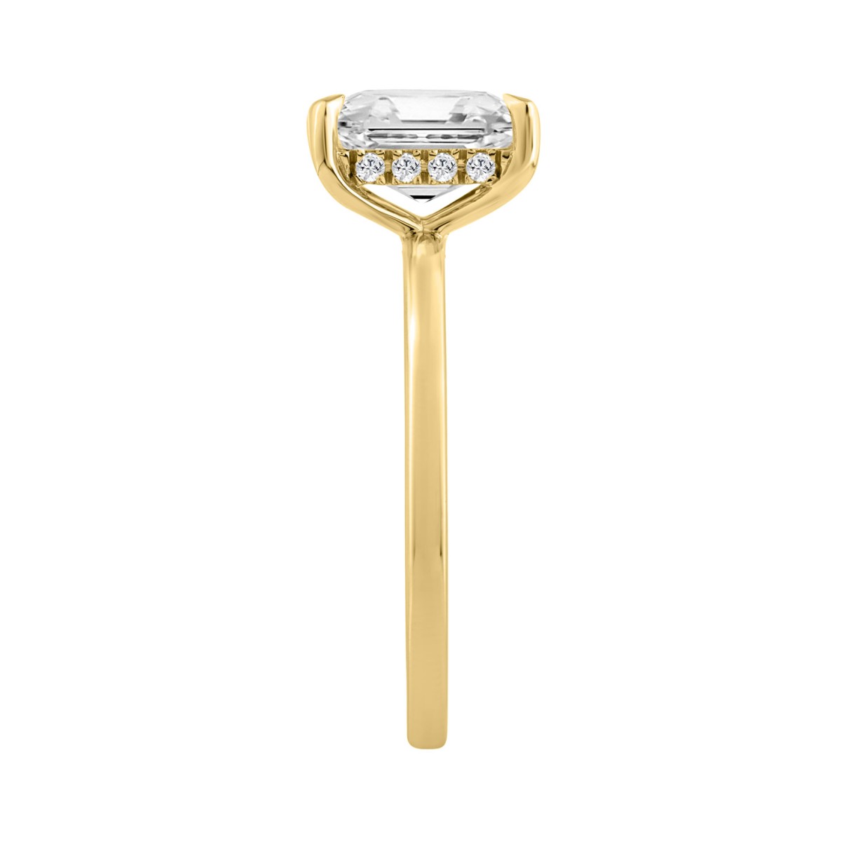 14K YELLOW GOLD 2.00CT ROUND/EMERALD DIAMOND LADIES RING (CENTER STONE EMERALD DIAMOND 2CT)