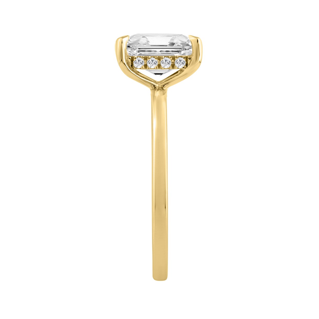 14K YELLOW GOLD 2.00CT ROUND/EMERALD DIAMOND LADIES RING (CENTER STONE EMERALD DIAMOND 2CT)