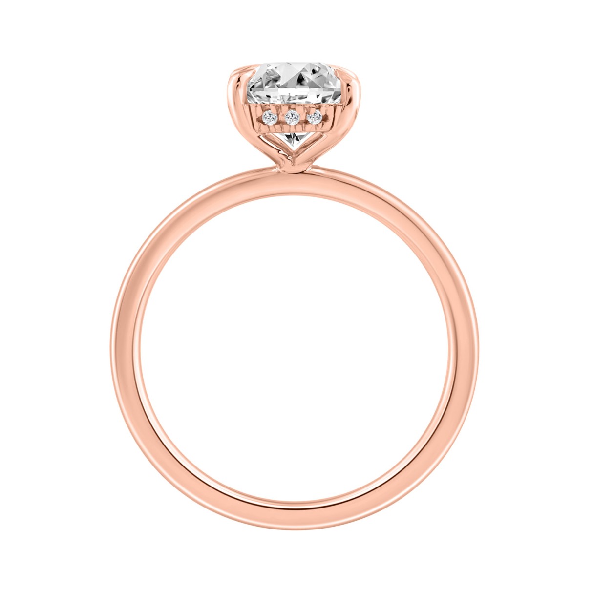 14K ROSE GOLD 2.00CT OVAL/ROUND DIAMOND LADIES RING (CENTER STONE OVAL DIAMOND 2CT)