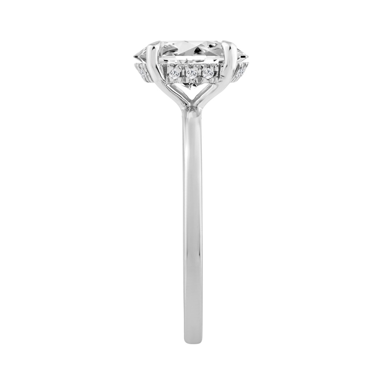 14K WHITE GOLD 2.00CT OVAL/ROUND DIAMOND LADIES RING (CENTER STONE OVAL DIAMOND 2CT)