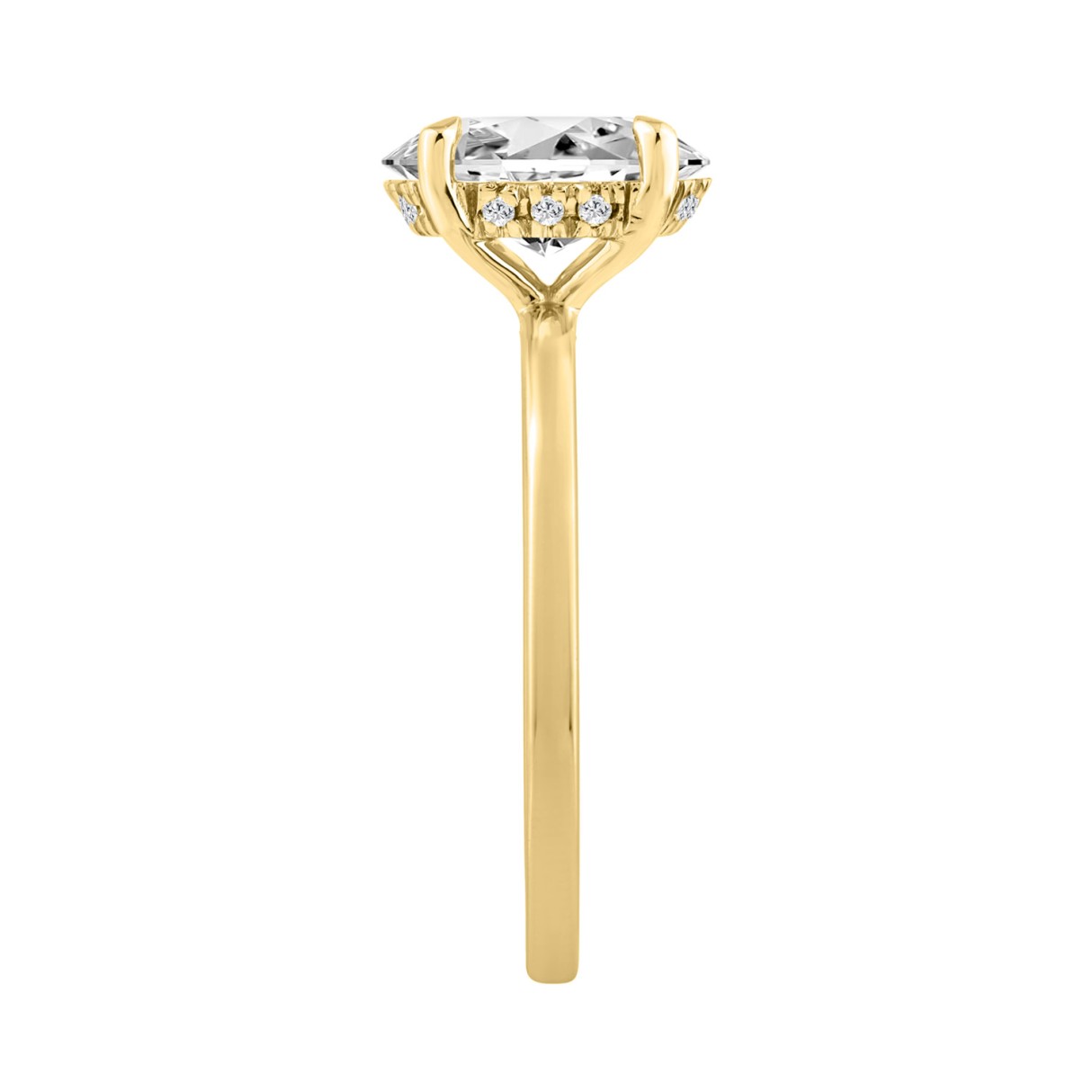 14K YELLOW GOLD 2.00CT OVAL/ROUND DIAMOND LADIES RING (CENTER STONE OVAL DIAMOND 2CT)