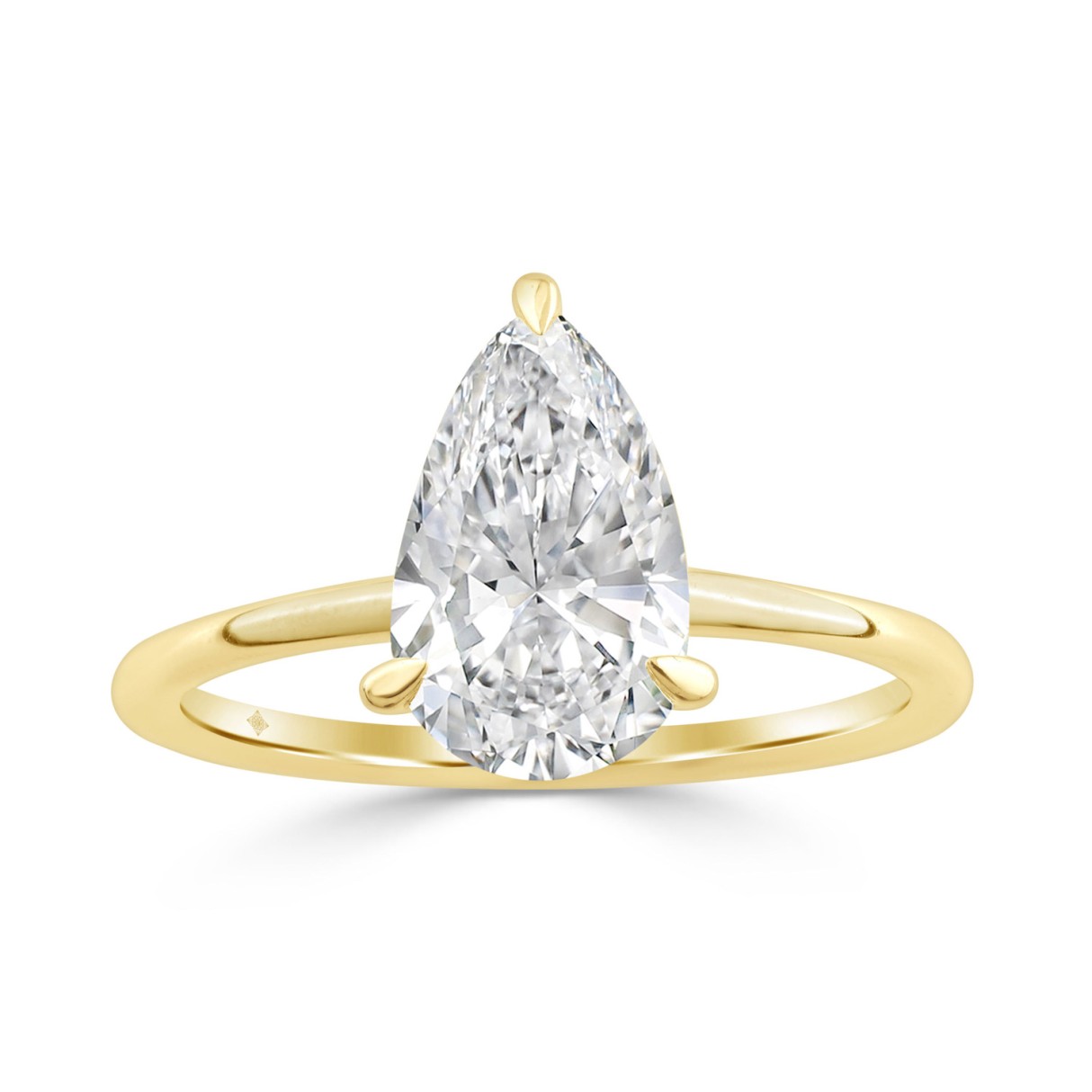 14K YELLOW GOLD 2.00CT PEAR/ROUND DIAMOND LADIES R...